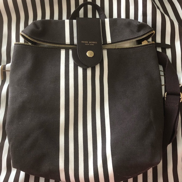 henri bendel Handbags - Henri Bendel Striped Canvas Backpack